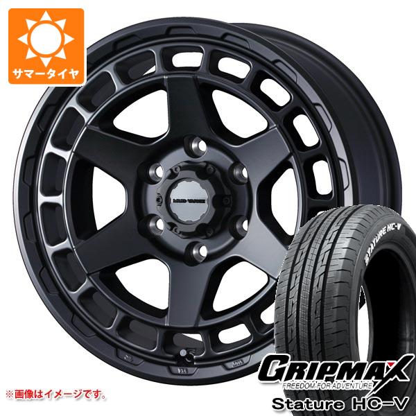 【タイヤ交換対象】ハイエース 200系用 サマータイヤ グリップマックス スタチャー HC-V 215/65R16C 109/107S ホワイトレター マッドヴァンスX タイプS 6.5-16 タイヤホイール4本セット
