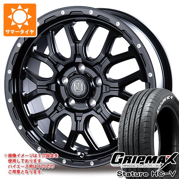【タイヤ交換対象】ハイエース 200系用 サマータイヤ グリップマックス スタチャー HC-V 215/65R16C 109/107S ホワイトレター インターミラノ マッドバーン XR-800M 6.5-16 タイヤホイール4本セット