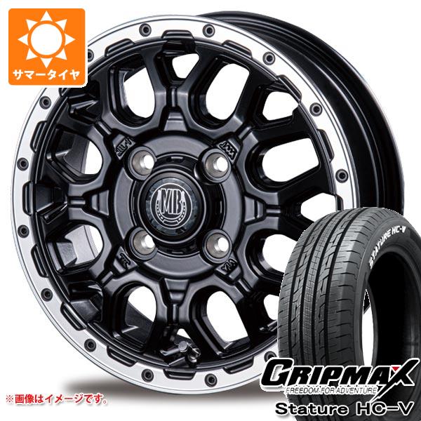 【タイヤ交換対象】ハイゼットカーゴ S320系用 サマータイヤ グリップマックス スタチャー HC-V 145/80R12 80/78Q ホワイトレター インターミラノ マッドバーン XR-800M 4.0-12 タイヤホイール4本セット