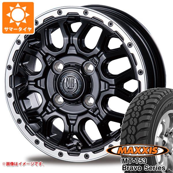 【タイヤ交換対象】アトレーワゴン S300系用 サマータイヤ マキシス MT-753 ブラボーシリーズ 185R14C 102/100Q 8PR ブラックサイドウォール インターミラノ マッドバーン XR-800M 4.5-14 タイヤホイール4本セット