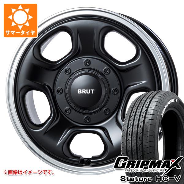 【タイヤ交換対象】トヨタ ハイエース 200系用 サマータイヤ グリップマックス スタチャー HC-V 215/65R16C 109/107S ホワイトレター ブルート BR-33 6.5-16 タイヤホイール4本セット