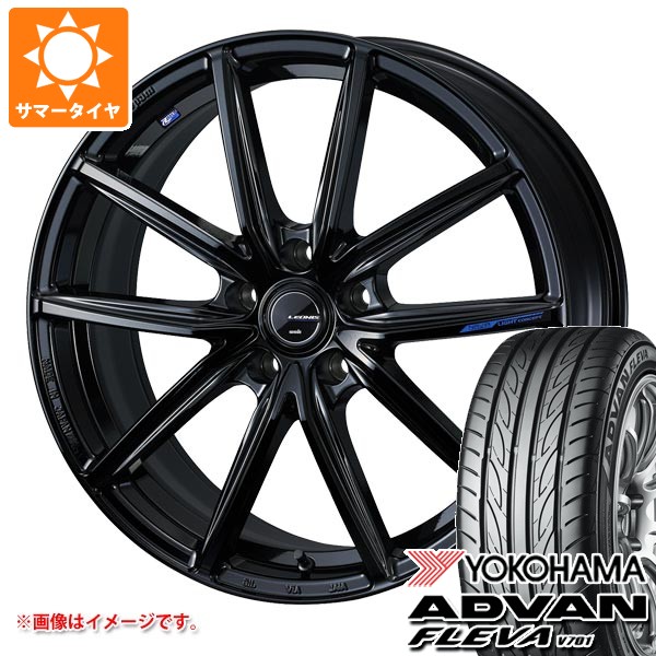 【タイヤ交換対象】サマータイヤ 215/40R17 87W XL ヨコハマ アドバン フレバ V701 レオニス ナヴィア 08 6.5-17 タイヤホイール4本セット