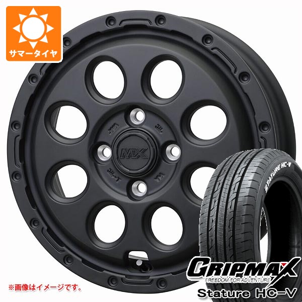 【タイヤ交換対象】スズキ キャリイ DA16T用 サマータイヤ グリップマックス スタチャー HC-V 145/80R12 80/78Q ホワイトレター マッドクロス リーコン 3.5-12 タイヤホイール4本セット
