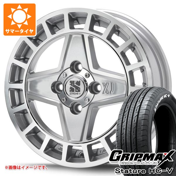 【タイヤ交換対象】スズキ キャリイ DA16T用 サマータイヤ グリップマックス スタチャー HC-V 145/80R12 80/78Q ホワイトレター MLJ エクストリームJ クアッド 4.0-12 タイヤホイール4本セット