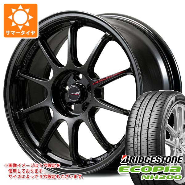 【タイヤ交換対象】サマータイヤ 195/50R16 84V ブリヂストン エコピア NH200 MID レーシング R10 エボ 6.5-16 タイヤホイール4本セット