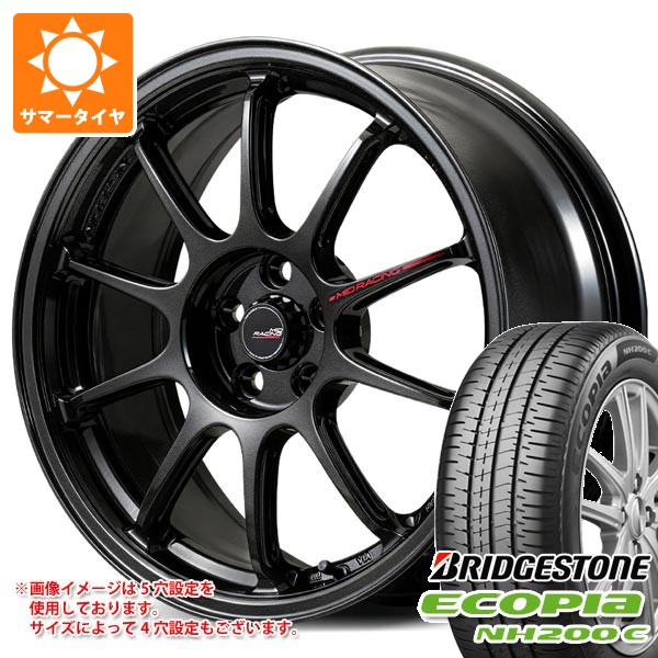 【タイヤ交換対象】2026年製 サマータイヤ 165/55R15 75V ブリヂストン エコピア NH200C MID レーシング R10 エボ 5.0-15 タイヤホイール4本セット｜タイヤ１番