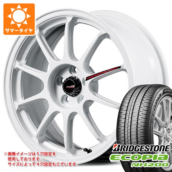 【タイヤ交換対象】サマータイヤ 195/50R16 84V ブリヂストン エコピア NH200 MID レーシング R10 エボ 6.5-16 タイヤホイール4本セット
