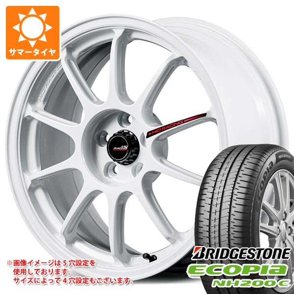 【タイヤ交換対象】2026年製 サマータイヤ 165/55R15 75V ブリヂストン エコピア NH200C MID レーシング R10 エボ 5.0-15 タイヤホイール4本セット|タイヤ1番