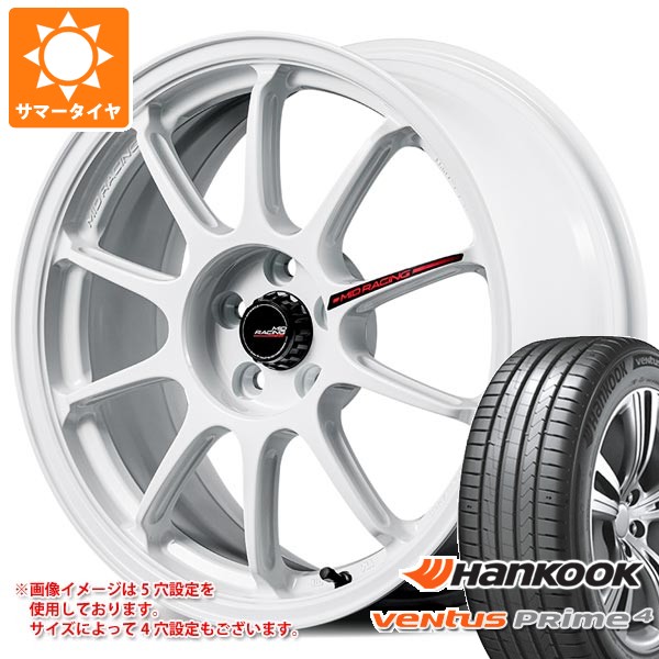 【タイヤ交換対象】サマータイヤ 225/55R17 101W XL ハンコック ベンタス プライム4 K135 MID レーシング R10 エボ 7.5-17 タイヤホイール4本セット