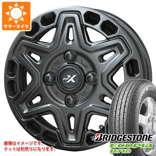 【タイヤ交換対象】スズキ エブリイワゴン DA17W用 サマータイヤ ブリヂストン エコピア R710 165/80R14 91/90N PPX MK6 4.5-14 タイヤホイール4本セット