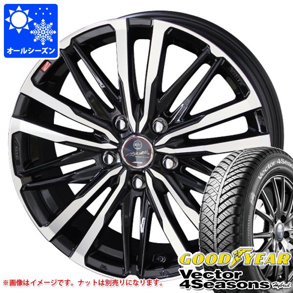 【タイヤ交換対象】オールシーズン 215/55R17 94H グッドイヤー ベクター 4シーズンズ ハイブリッド スマック クレスト 7.0-17 タイヤホイール4本セット|タイヤ1番