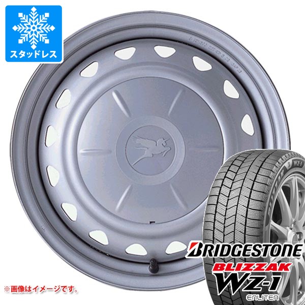 【タイヤ交換対象】スタッドレスタイヤ ブリヂストン ブリザック WZ-1 155/65R13 73Q ＆ キャロウィン 4.0-13 タイヤホイール4本セット155/65-13 BRIDGESTONE BLIZZAK WZ-1