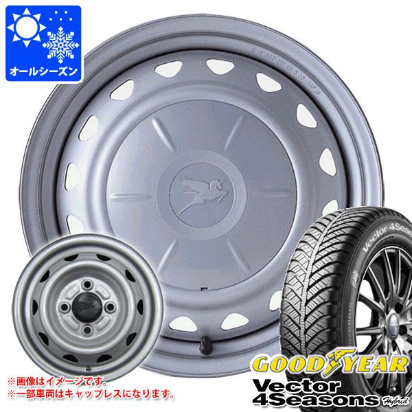 【タイヤ交換対象】オールシーズン 175/65R14 82H グッドイヤー ベクター 4シーズンズ ハイブリッド キャロウィン 5.5-14 タイヤホイール4本セット|タイヤ1番