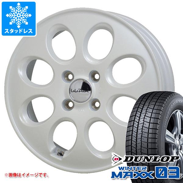 【タイヤ交換対象】ハスラー用 スタッドレス ダンロップ ウインターマックス03 WM03 165/60R15 77Q ララパーム オーバル タイヤホイール4本セット