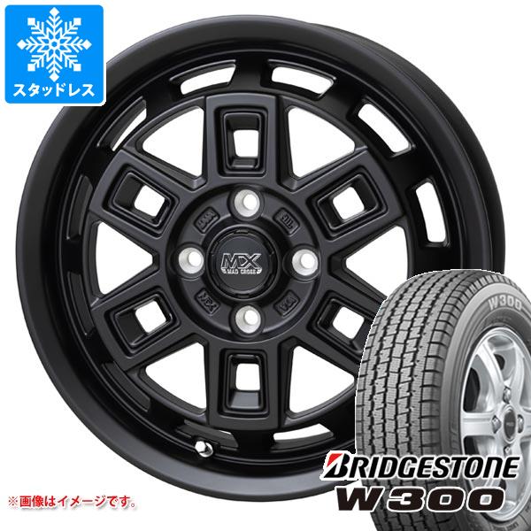【タイヤ交換対象】キャリイ DA16T用 スタッドレス ブリヂストン W300 145/80R12 80/78N (145R12 6PR相当) マッドクロス アイヴァー タイヤホイール4本セット
