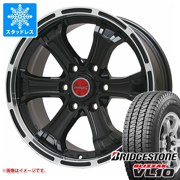 【タイヤ交換対象】ハイエース 200系用 2026年製 スタッドレス ブリヂストン ブリザック VL10 195/80R15 107/105N B マッド K タイヤホイール4本セット｜タイヤ１番