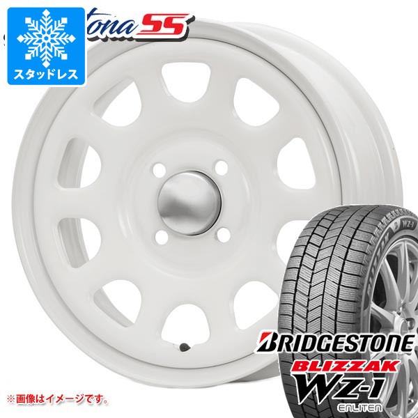 【タイヤ交換対象】ダイハツ アトレーワゴン S300系用 スタッドレス ブリヂストン ブリザック WZ-1 165/65R14 79Q MLJ デイトナ SS タイヤホイール4本セット