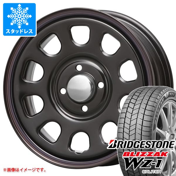 【タイヤ交換対象】スタッドレスタイヤ ブリヂストン ブリザック WZ-1 155/65R14 75Q ＆ MLJ デイトナ SS 5.0-14 タイヤホイール4本セット155/65-14 BRIDGESTONE BLIZZAK WZ-1