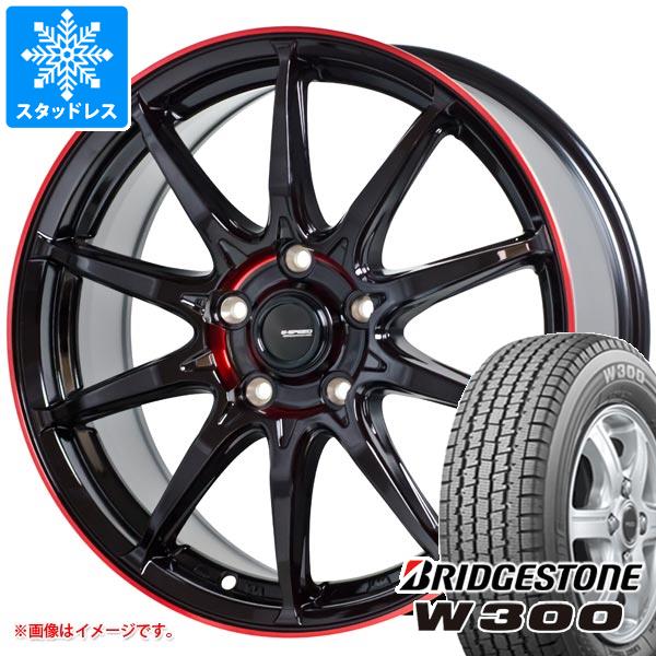 【タイヤ交換対象】スタッドレスタイヤ ブリヂストン W300 145/80R12 80/78N (145R12 6PR相当) ＆ ジースピード P-05R 3.5-12 タイヤホイール4本セット145/80-12 BRIDGESTONE W300
