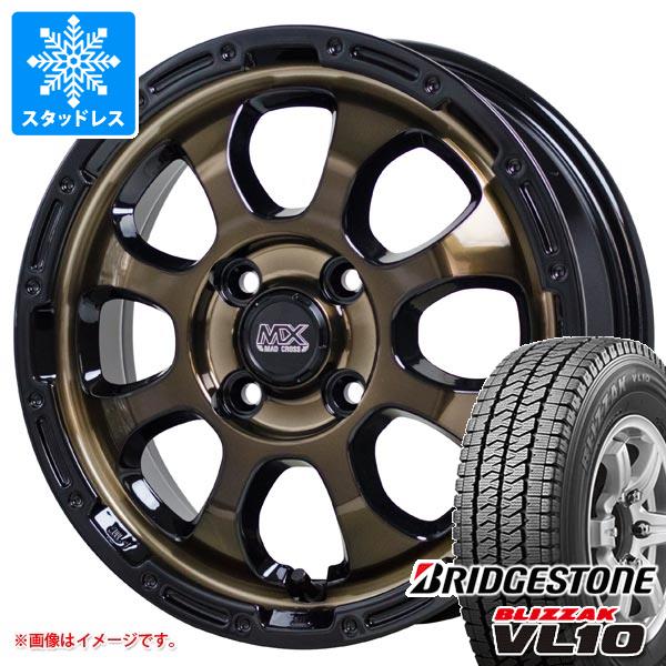 【タイヤ交換対象】スタッドレスタイヤ ブリヂストン ブリザック VL10 145/80R12 80/78N (145R12 6PR相当) ＆ マッドクロスグレイス 4.0-12 タイヤホイール4本セット145/80-12 BRIDGESTONE BLIZZAK VL10