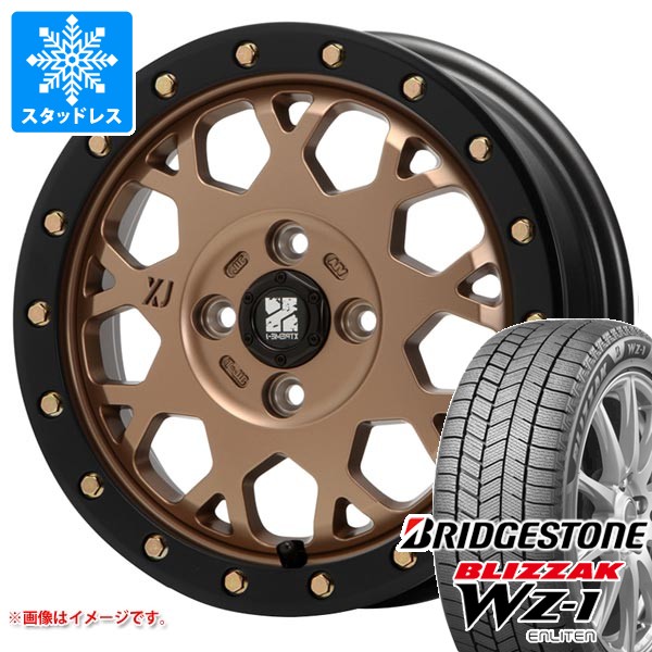 【タイヤ交換対象】スタッドレスタイヤ ブリヂストン ブリザック WZ-1 155/65R14 75Q ＆ MLJ エクストリームJ XJ04 4.5-14 タイヤホイール4本セット155/65-14 BRIDGESTONE BLIZZAK WZ-1