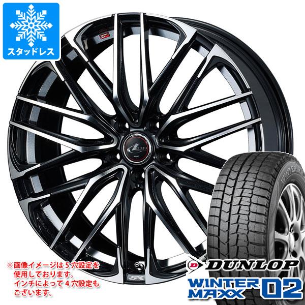 【タイヤ交換対象】スタッドレスタイヤ ダンロップ ウインターマックス02 WM02 185/60R15 84Q ＆ レオニス SK タイヤホイール4本セット185/60-15 DUNLOP WINTER MAXX 02 WM02