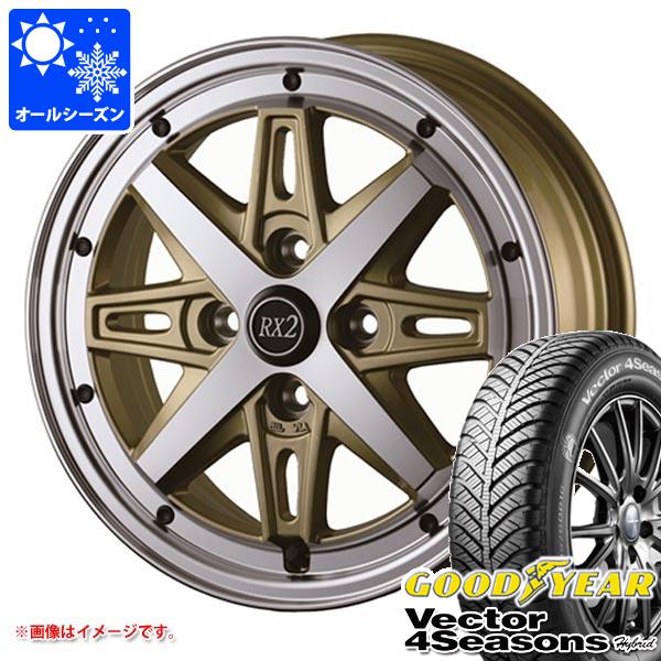 【タイヤ交換対象】ハスラー用 オールシーズンタイヤ グッドイヤー ベクター 4シーズンズ ハイブリッド 165/70R14 81S ドゥオール フェニーチェ RX2 4.5-14 タイヤホイール4本セット