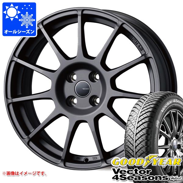 フィアット 500 312系用 オールシーズンタイヤ グッドイヤー ベクター 4シーズンズ ハイブリッド 185/55R15 82H テクマグ タイブ211R タイヤホイール4本セット｜タイヤ１番