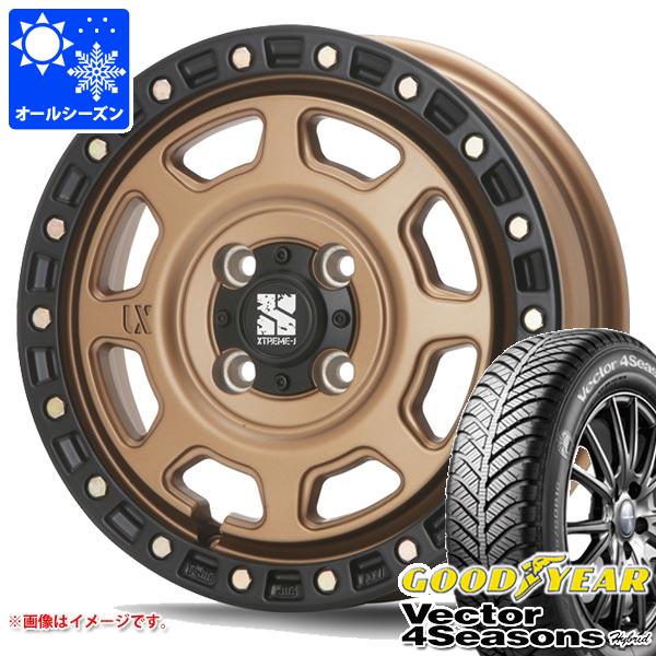 【タイヤ交換対象】ハスラー用 オールシーズンタイヤ グッドイヤー ベクター 4シーズンズ ハイブリッド 165/70R14 81S MLJ エクストリームJ XJ07 4.5-14 タイヤホイール4本セット|タイヤ1番