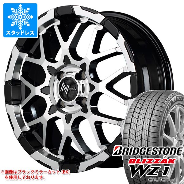 【タイヤ交換対象】スタッドレスタイヤ ブリヂストン ブリザック WZ-1 185/55R16 83Q ＆ ナイトロパワー M28 バレット 6.0-16 タイヤホイール4本セット185/55-16 BRIDGESTONE BLIZZAK WZ-1