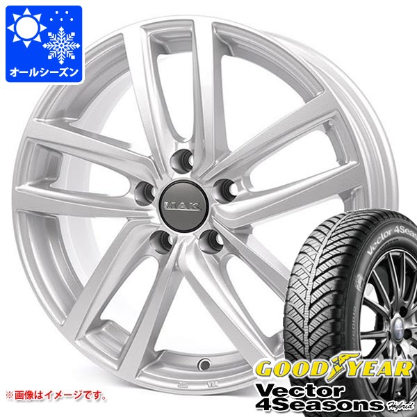VW ゴルフ7用 オールシーズンタイヤ グッドイヤー ベクター 4シーズンズ ハイブリッド 225/45R17 91H MAK ドレスデン タイヤホイール4本セット｜タイヤ１番 103,050円