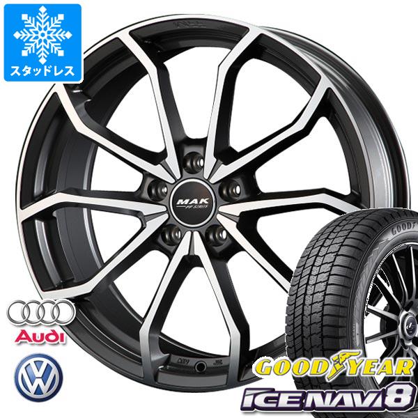 【タイヤ交換対象】アウディ A5 FU系用 スタッドレス グッドイヤー アイスナビ8 235/45R18 94Q MAK レーベFF タイヤホイール4本セット