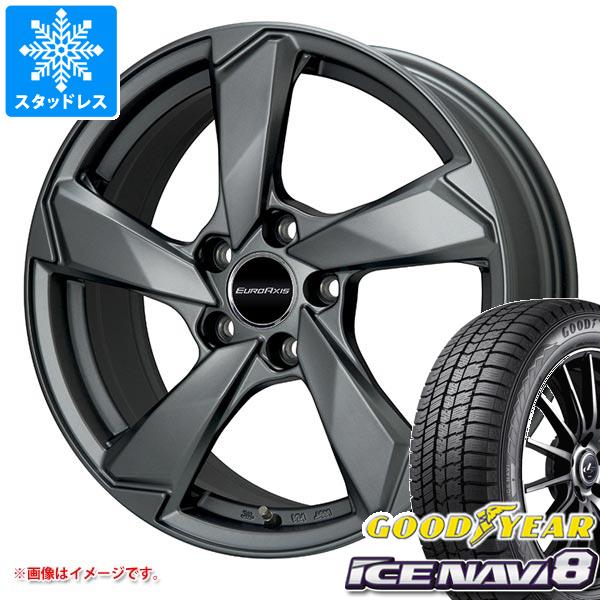 【タイヤ交換対象】VW ゴルフ8 CD系用 スタッドレス グッドイヤー アイスナビ8 225/45R17 91Q ユーロアクシス クロスエッジ タイヤホイール4本セット｜タイヤ１番