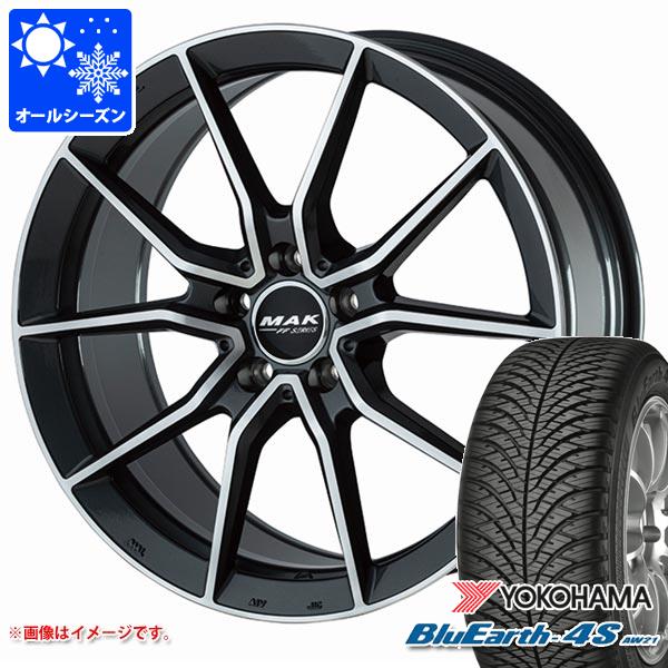【タイヤ交換対象】メルセデスベンツ W177 Aクラス用 オールシーズンタイヤ ヨコハマ ブルーアース4S AW21 225/45R18 95Y XL MAK アルジェントエフエフ タイヤホイール4本セット