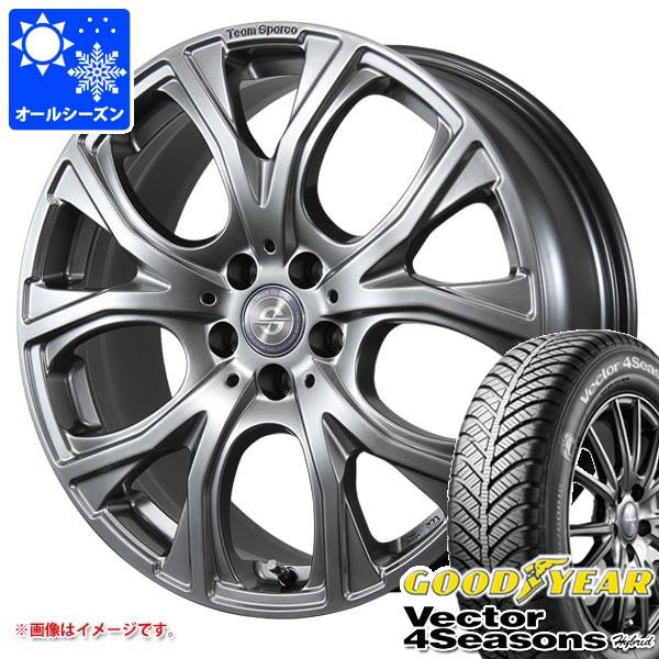 【タイヤ交換対象】ボルボ V60クロスカントリー ZB系用 オールシーズンタイヤ グッドイヤー ベクター 4シーズンズ ハイブリッド 215/55R18 99H チームスパルコ ベネージュ タイヤホイール4本セット