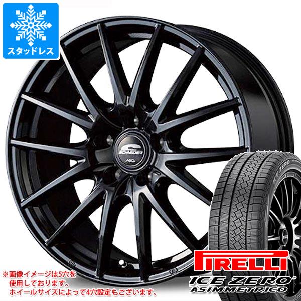 【タイヤ交換対象】スタッドレスタイヤ ピレリ アイスゼロアシンメトリコ SUV 235/50R18 101H XL ＆ MID ホイールズ SQ27 8.0-18 タイヤホイール4本セット235/50-18 PIRELLI ICE ZERO ASIMMETRICO SUV