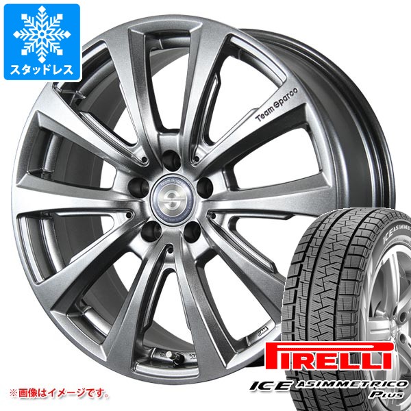 【タイヤ交換対象】BMW F70 1シリーズ用 スタッドレス ピレリ アイスアシンメトリコ プラス 225/45R18 95H XL ランフラット チームスパルコ ヴァローザ ver.02 タイヤホイール4本セット