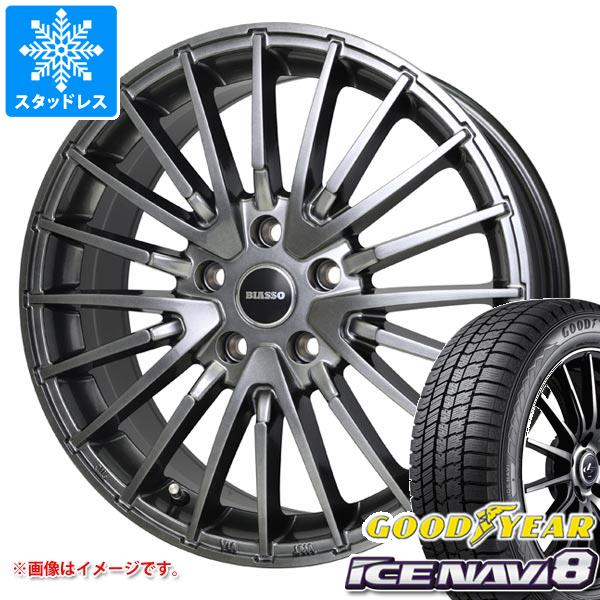 【タイヤ交換対象】ボルボ S90/V90 PB/PD系用 スタッドレス グッドイヤー アイスナビ8 245/45R18 100Q XL ビアッソ BI-02 タイヤホイール4本セット