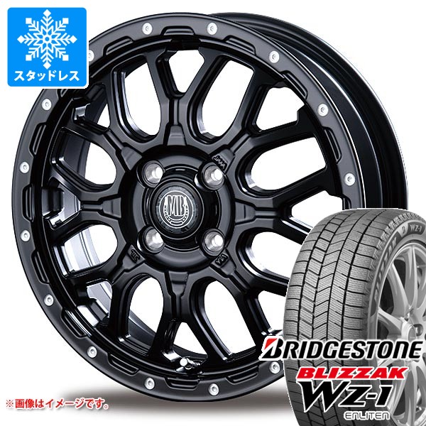 【タイヤ交換対象】スズキ ハスラー用 スタッドレス ブリヂストン ブリザック WZ-1 165/60R15 77Q インターミラノ マッドバーン XR-800M タイヤホイール4本セット