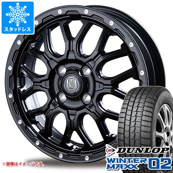 【タイヤ交換対象】タフト LA900系用 スタッドレス ダンロップ ウインターマックス02 WM02 165/65R15 81Q インターミラノ マッドバーン XR-800M タイヤホイール4本セット