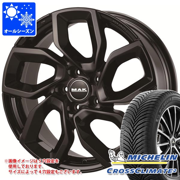 【タイヤ交換対象】アルファロメオ ステルヴィオ用 オールシーズンタイヤ ミシュラン クロスクライメート2 SUV 235/60R18 107V XL MAK アポロ タイヤホイール4本セット