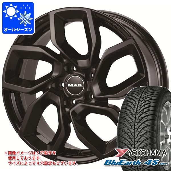 【タイヤ交換対象】シトロエン C3エアクロス A8H系用 オールシーズンタイヤ ヨコハマ ブルーアース4S AW21 205/60R16 96H XL MAK アポロ タイヤホイール4本セット