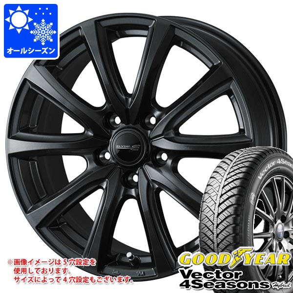 【タイヤ交換対象】オールシーズン 185/60R15 84H グッドイヤー ベクター 4シーズンズ ハイブリッド エリシア 6.0-15 タイヤホイール4本セット