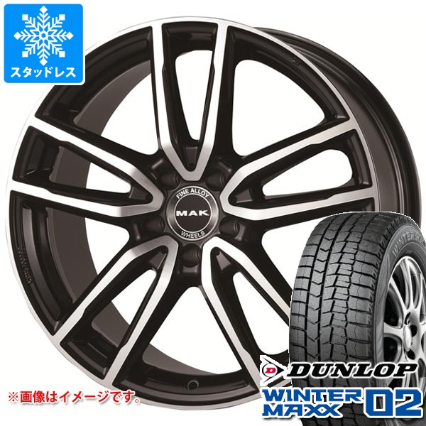 【タイヤ交換対象】メルセデスベンツ W206 Cクラス用 スタッドレス ダンロップ ウインターマックス02 WM02 225/45R18 95T XL MAK エボ タイヤホイール4本セット