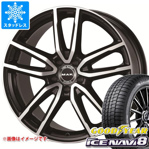 【タイヤ交換対象】メルセデスベンツ C117 CLA用 スタッドレス グッドイヤー アイスナビ8 225/45R17 91Q MAK エボ タイヤホイール4本セット|タイヤ1番