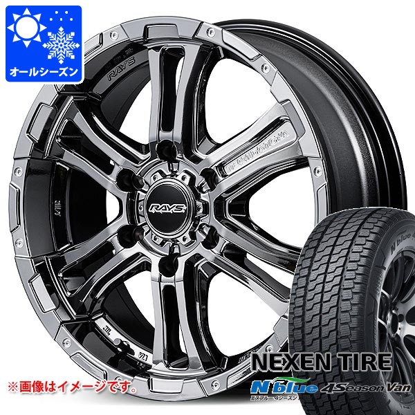 【タイヤ交換対象】ニッサン NV350キャラバン E26用 オールシーズンタイヤ ネクセン エヌブルー 4シーズン バン 215/65R16 109/107T レイズ FDX-AG 6.5-16 タイヤホイール4本セット