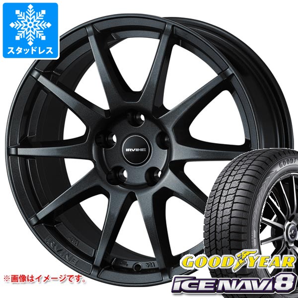 【タイヤ交換対象】アウディ A4 8W系用 スタッドレス グッドイヤー アイスナビ8 245/40R18 93Q アーヴィン S02 タイヤホイール4本セット