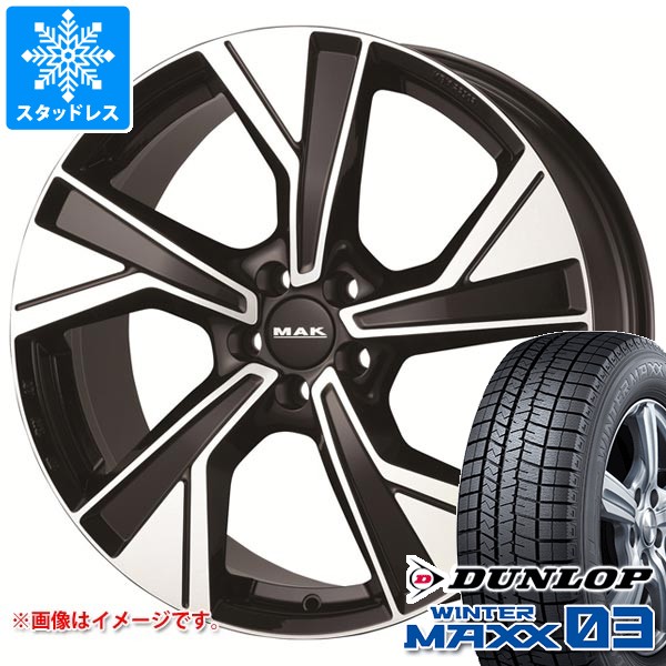 【タイヤ交換対象】ボルボ V60クロスカントリー ZB系用 スタッドレス ダンロップ ウインターマックス03 WM03 225/50R18 95Q MAK マルメ タイヤホイール4本セット