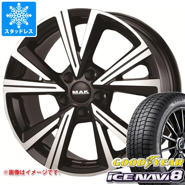 【タイヤ交換対象】VW ポロ AWC系用 スタッドレス グッドイヤー アイスナビ8 195/55R16 87Q MAK クバーズ タイヤホイール4本セット