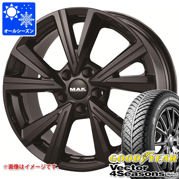 【タイヤ交換対象】VW トゥーラン 1TCZD用 オールシーズンタイヤ グッドイヤー ベクター 4シーズンズ ハイブリッド 205/60R16 92H MAK クバーズ タイヤホイール4本セット｜タイヤ１番